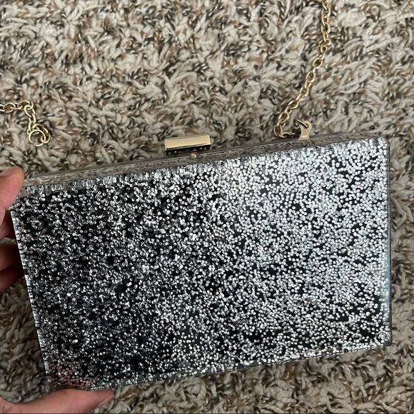 John Lewis Glitter Clutch Box Bag - Picture 9 of 13